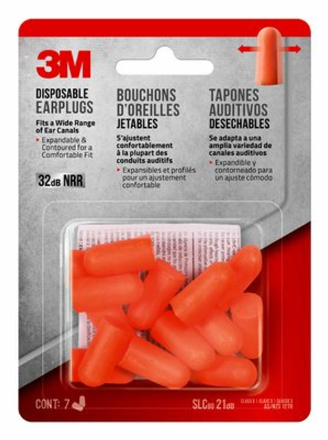 3M Disposable Earplugs, 92077H7-DC