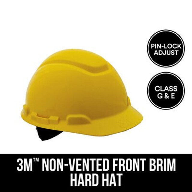 3M Non-Vented Front Brim Hard Hat Yellow