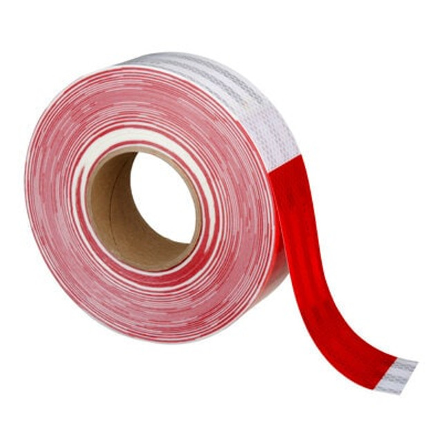 3M Diamond Grade Truck Conspicuity Markings, 983-326 ES, edge sealed, red/white, 2 in x 150 ft