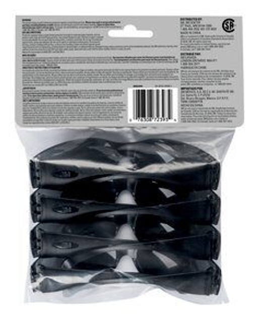 3M Safety Eyewear 90954H4-DC, Gray, Gray Lens, Anti-Scratch, 4/pack, 10packs/case 72393