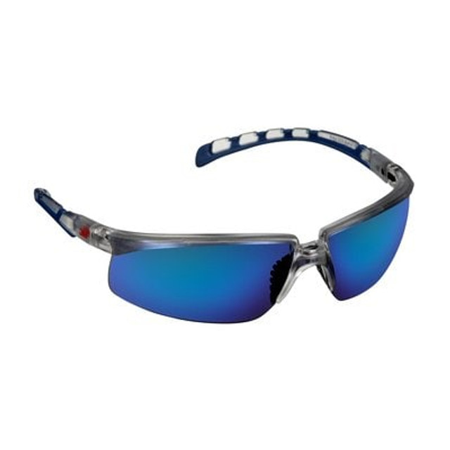 3M Solus 2000 Series S2008AS-CLR, Clear/Blue Temples, Blue Mirror lens - Version 2-Rightside