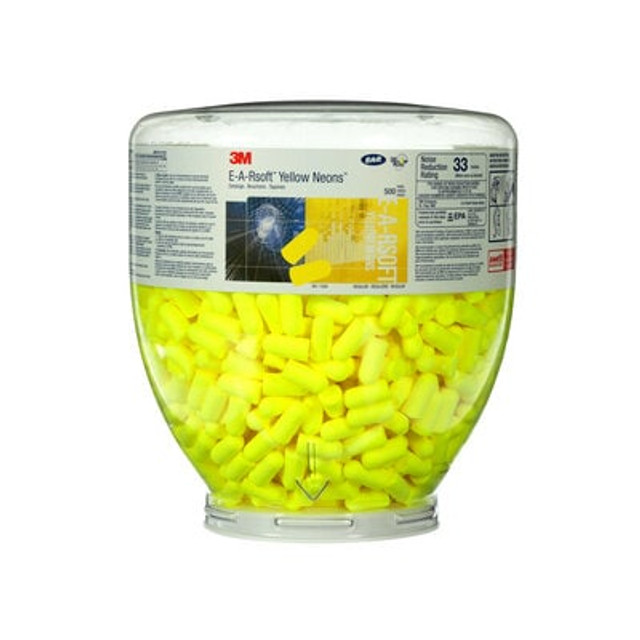 3M E-A-Rsoft Yellow Neons One Touch Refill Earplugs 391-1004 - Frontside