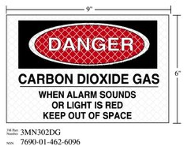 3M Diamond Grade Fire Fighting Sign 3MN302DG, "DANGERSPACE", 9 in x 6
in, 10/Package