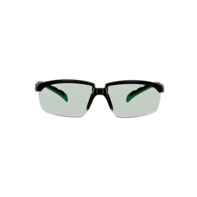 3M Solus 2000 Series, S2017AS-BLK, Black/Green Temples, IR 1.7 Gray Anti-Scratch - Frontside