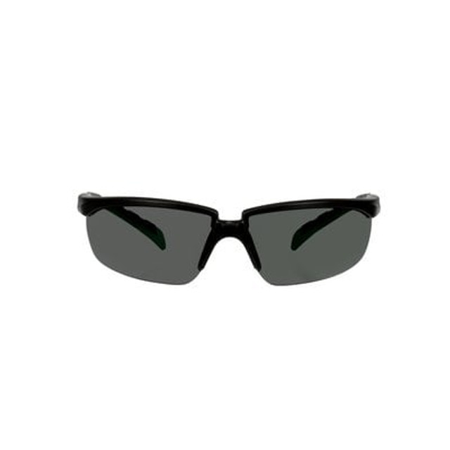 3M Solus 2000 Series, S2030AS-BLK, Black/Green Temples, IR 3.0 Gray Anti-Scratch - Frontside