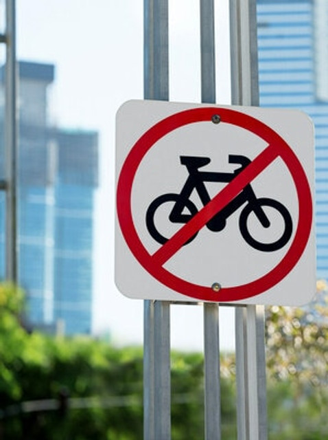 SOURCE file white No Bicycle sign printed on 7310 sheeting