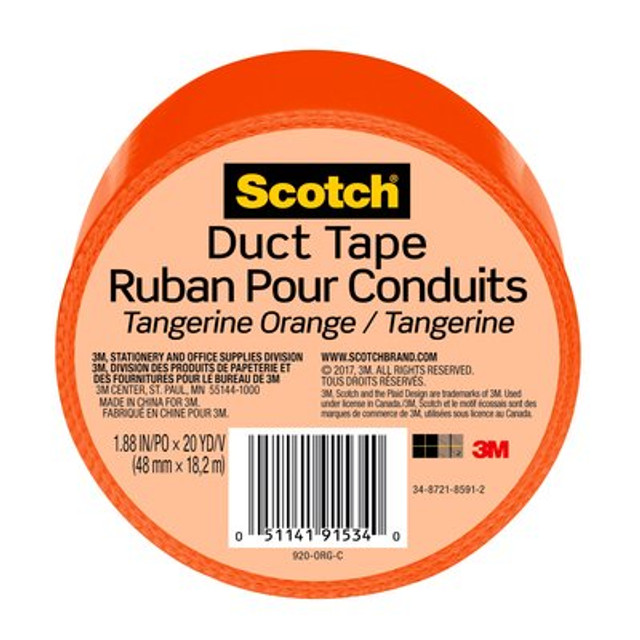 Scotch(R) Duct Tape 920-ORG-C, 1.88 in x 20 yd (48 mm x 18,2 m)