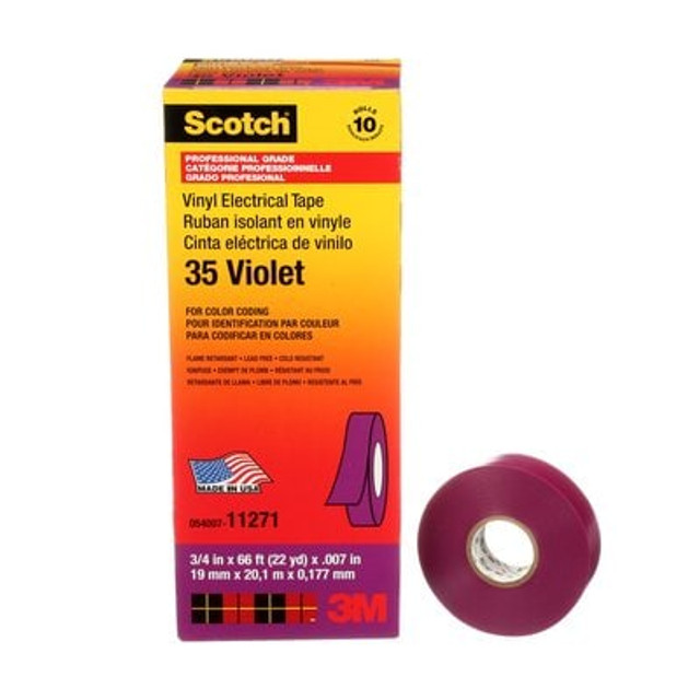 Scotch® 35 Vinyl Electrical Colour Coding Tape, violet, 7 mil,