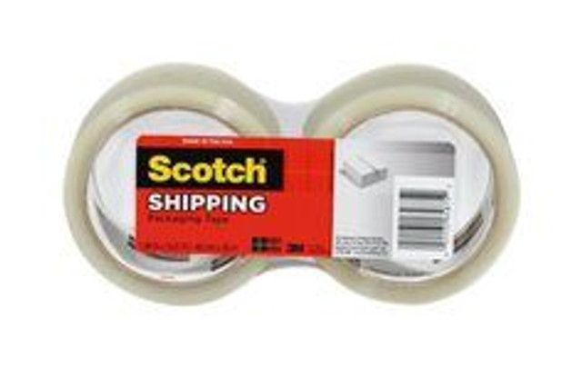 Scotch Lightweight Shipping Packaging Tape, 3350-2, 1.88 in x 54.6 yd(48 mm x 50 m), 2 pack 91486
