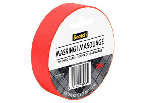 Scotch® Masking Tape, Primary Red, 3437-prd