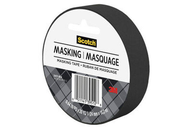 Scotch® Masking Tape, Black, 3437-blk
