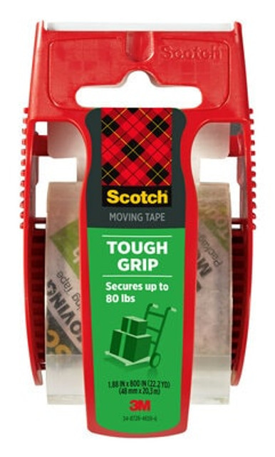 Scotch® Tough Grip Moving Packaging Tape 150, 1.88 in x 22.2 yd (48 mm x 20.3 m)