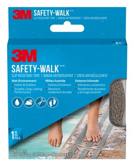 3M Safety-Walk Slip Resistant Tape Wet Enviroment 1" grey