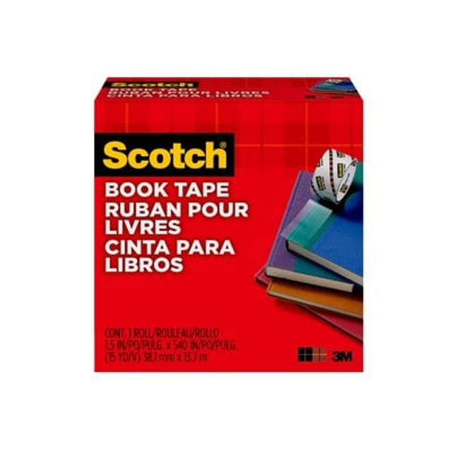 845 Scotch Book Tape, 1.5 in/po x 15 yd/13.7 m