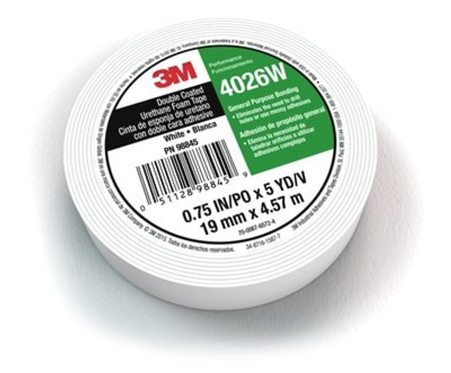 3M(tm) Double Coated Urethane Foam Tape 4026W