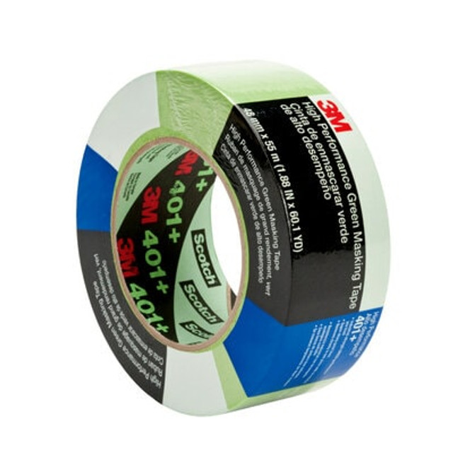3M High Performance Green Masking Tape 401+, 48 mm x 55 m 6.7 mil, 12 per case Bulk