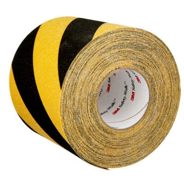 3M Safety-Walk Slip-Resistant General Purpose Tape, 613, black/yellow stripes, 6 in x 60 ft