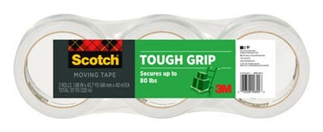 Scotch® Tough Grip Moving Tape, 3500-40-3 1.88 in x 43.7 yds (48 mm x 40 m), 3-Pack