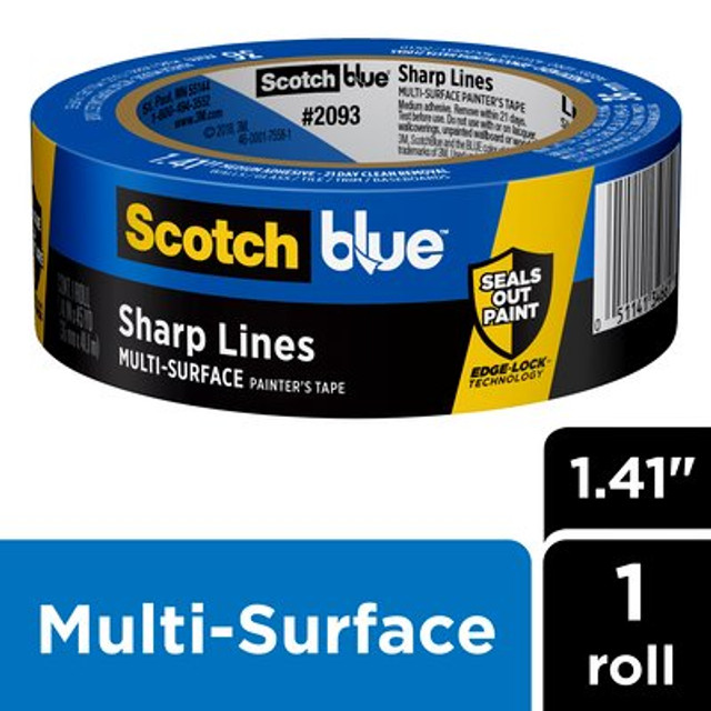 ScotchBlue Sharp Lines Multi-Surface Painter’s Tape, 0.94 inch x 60 yard,  3 Rolls