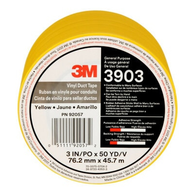 3M Vinyl Duct Tape, 3903, yellow