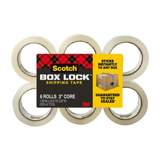 Scotch® Box Lock Packaging Tape 3950-3, 1.88 in x 54.6 yd, 6 Rolls/Pack