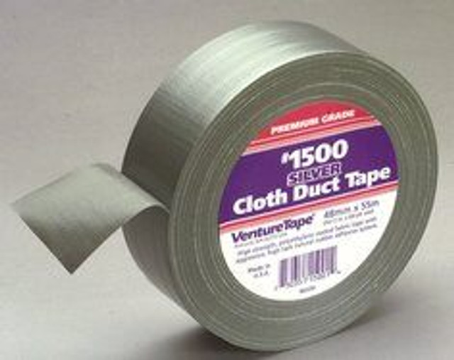 3M Venture Tape Cloth Duct Tape 1500, Silver, 48 mm x 55 m (1.88 in x60.1 yd), 24 per case 50004