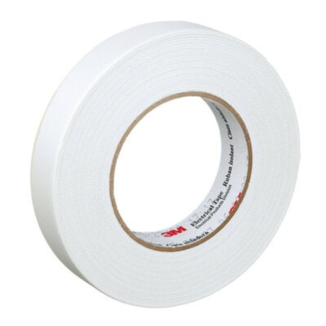 Scotch® 27 Glass Cloth Electrical Tape, white, 1 in x 60 yd, rubber thermosetting adhesive