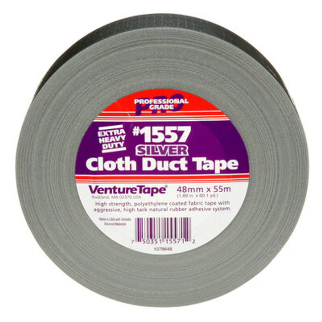 3M Venture Tape Cloth Duct Tape, 1557, silver