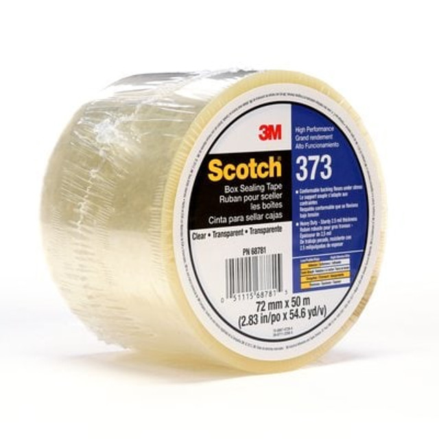 Scotch® High Performance Box Sealing Tape 373 Clear, 72mm x 50m