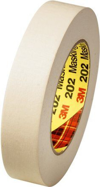 3M Crepe Masking Tape 202, Tan, 24 mm x 55 m, 6.3 mil, 36 per case 2814