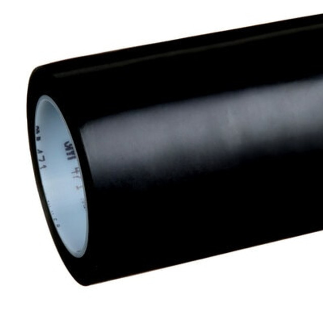 3M Vinyl Tape 471, Black, 12 in x 36 yd, 5.2 mil