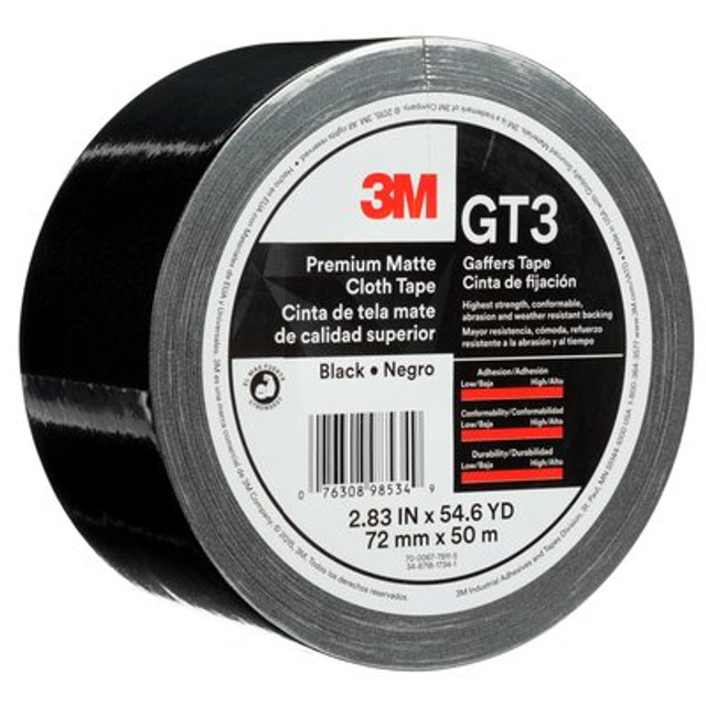 3M Premium Matte Cloth (Gaffers) GT3 Blk 72mmx50mmil6