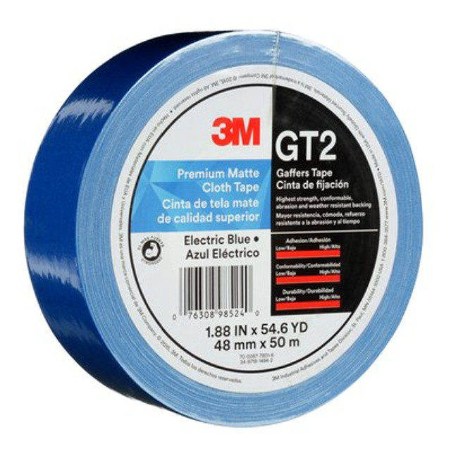 3M Premium Matte Cloth (Gaffers) GT2 Electric Blu 48mmx50mmil