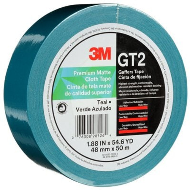 3M Premium Matte Cloth (Gaffers) GT2 Teal 48mmx50mmil  24