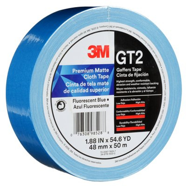 3M Premium Matte Cloth (Gaffers) GT2 Fluorescnt Blu 48mmx50mmil