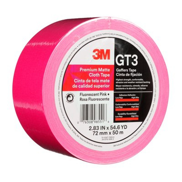 3M Premium Matte Cloth (Gaffers) GT3 Fluorscnt Pnk 72mmx50mmil6