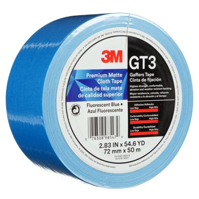 3M Premium Matte Cloth (Gaffers) GT3 Fluorescnt Blu 72mmx50mmil