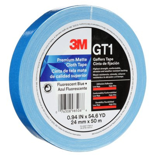 3M Premium Matte Cloth (Gaffers) GT1 Fluorescnt Blu 24mmx50mmil