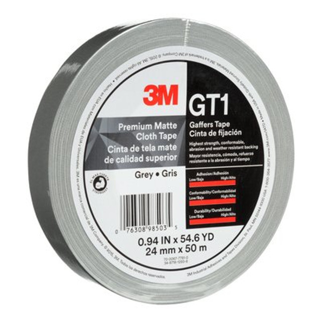 3M Premium Matte Cloth (Gaffers) GT1 Grey 24mmx50mmil8