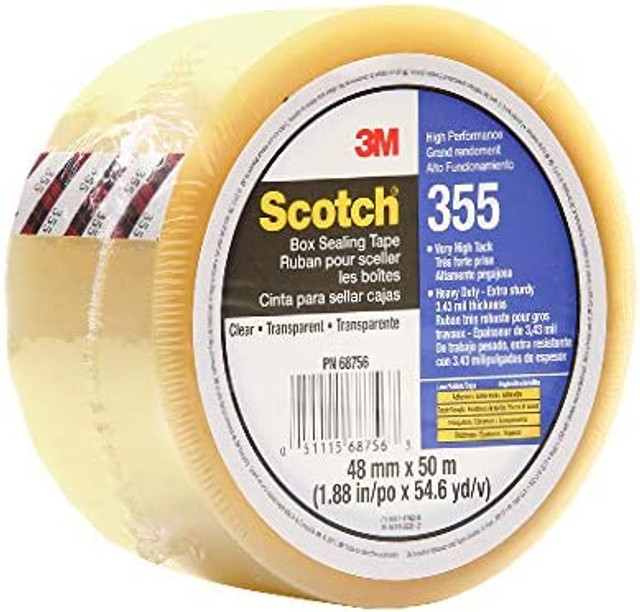 Scotch Box Sealing Tape 355, Clear, 288 mm x 450 m, 1/Case 53287