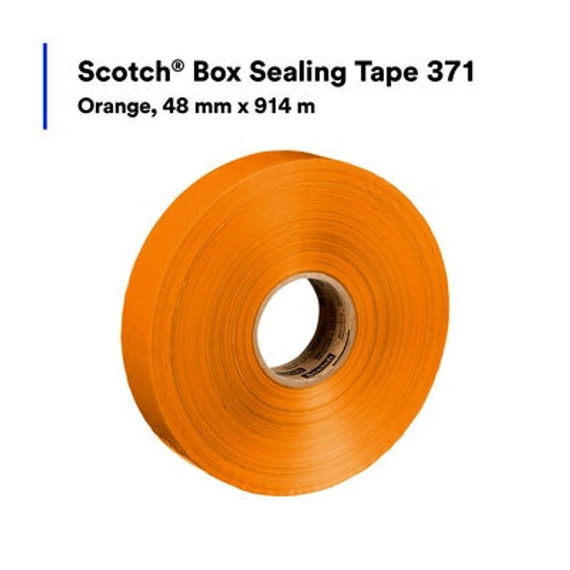 Scotch® Box Sealing Tape 371, Orange, 48 mm x 914 m, 6 Rolls/Case, rc02