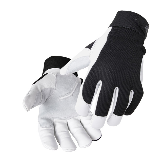 Black Stallion Tool HANDZ GOAT Grain LEATHER MECHANIC'S GLOVES Medium GX3020-BW-MED | Black/White