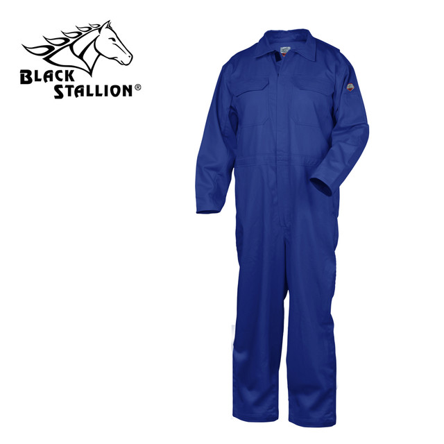 TRUGUARD 300 FLAME-RESISTANT COTTON Coveralls Large CF2215-RB-LRG Black Stallion