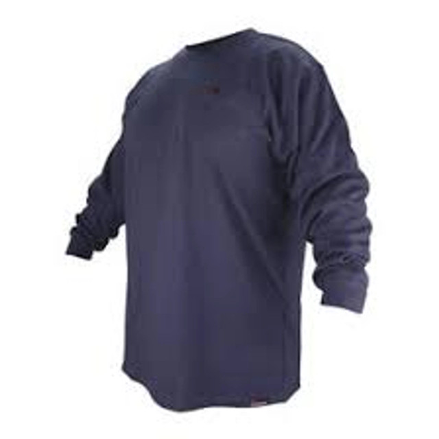 FLAME RESISTANT TREATED COTTON T-SHIRT - Long Sleeve Small 60-8031-SM Black Stallion