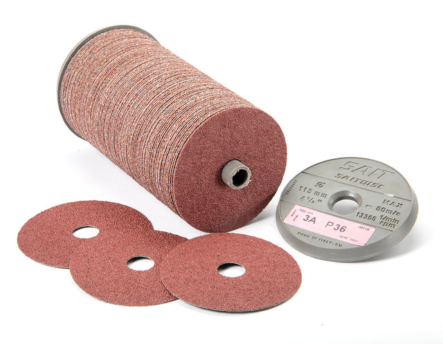 Aluminum Oxide Fiber Discs,3A Aluminum Oxide with Grinding Aid High Performance Fiber Disc for Stainless and Aluminum,  Blue Line Premium Packaging 50045