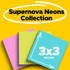 Post-it Super Sticky Notes 3321-SSMIA, 3 in x 3 in (76 mm x 76 mm), Supernova Neons Collection
