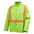 Black Stallion 9 oz Lime Green Flame Resistant Cotton 30 inch Jacket w/ Triple Reflective Size Large