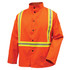 Black Stallion 9 oz Orange Flame Resistant Cotton 30 inch Jacket w/ Triple Reflective Size 3XL