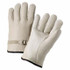 Quality Grain Cowhide Leather Driver Gloves, Medium, Unlined, Natural, Pull Strap Back