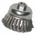 Knot Wire Cup Brush, 6 in Dia., 5/8-11 Arbor, .014 in Stainless Steel